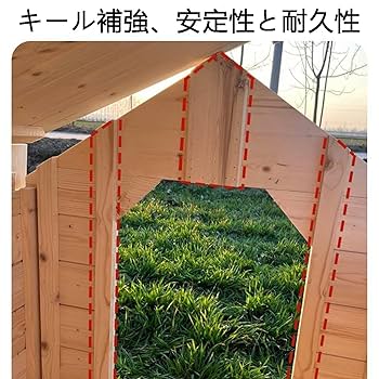 Amazon | 【2025 無垢材の犬小屋 屋外の木造犬小屋 大型犬小屋