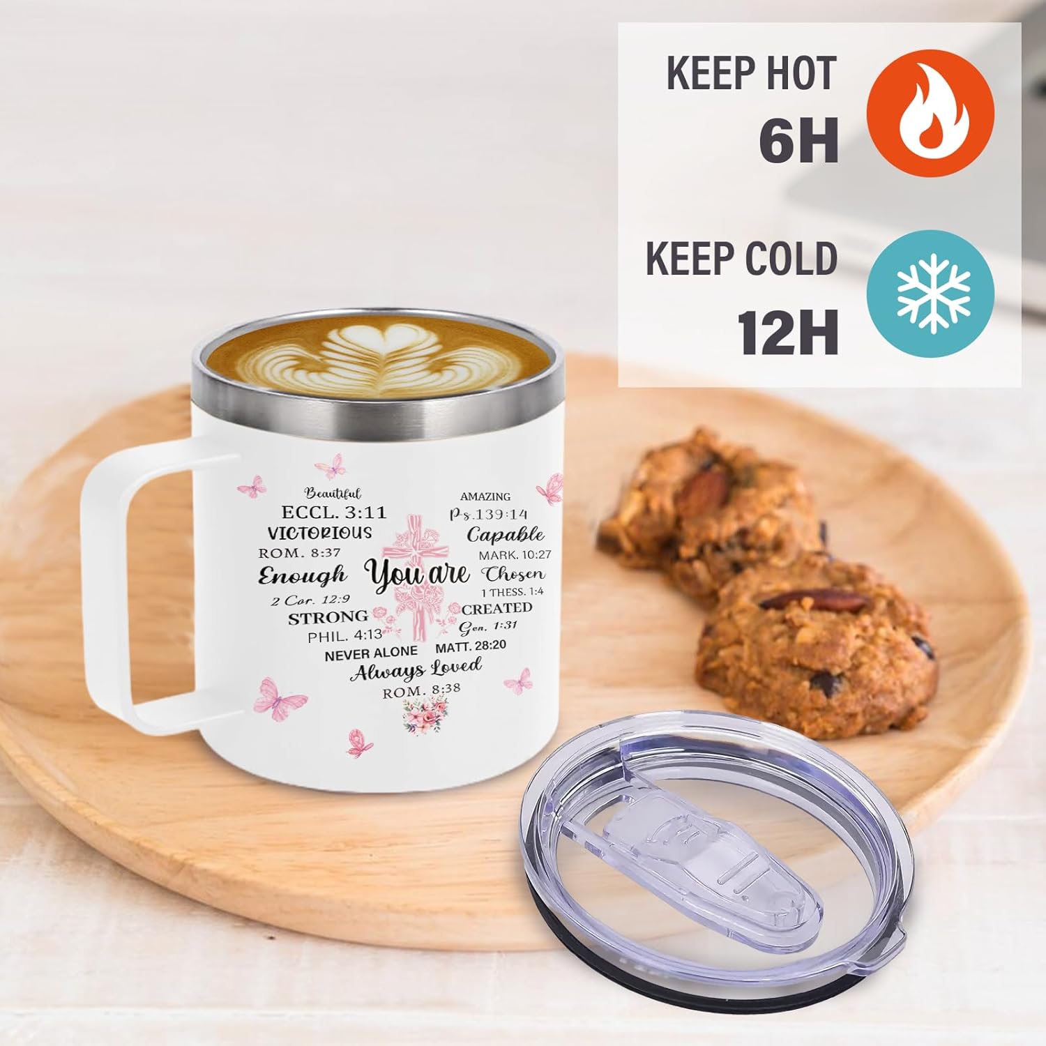 Christian Gifts for Women - You Are Gifts Baptism Tumbler - Inspirational Religious Birthday Presents for Women - Catholic Spiritual Faith Bible Verse Presents Coffee Cup for Girl 14oz - Image 6