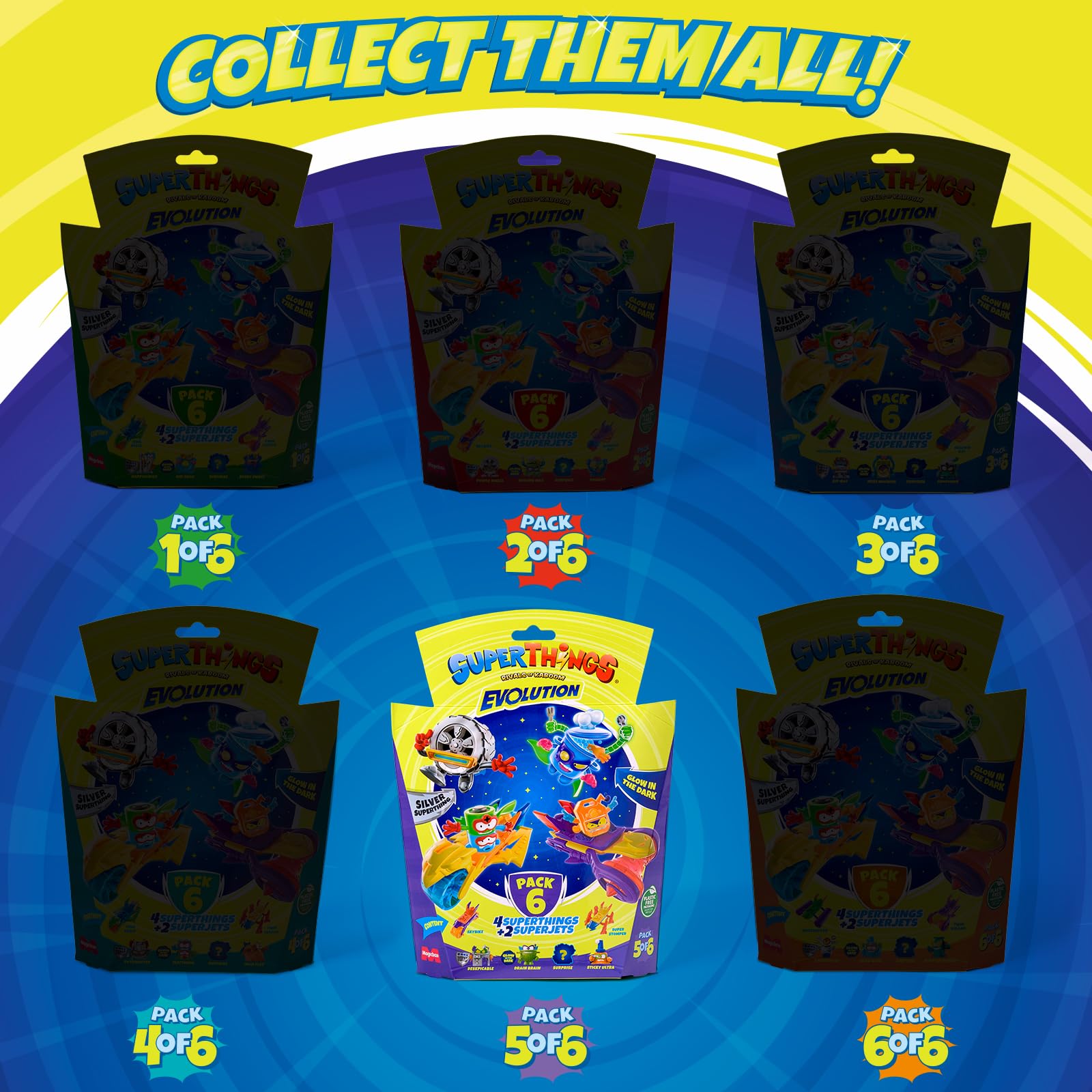 SUPERTHINGS Evolution series - Pack of 6. Includes 4 SuperThings (1 silver captain) and 2 Superjets. Pack 5 of 6 - Image 3