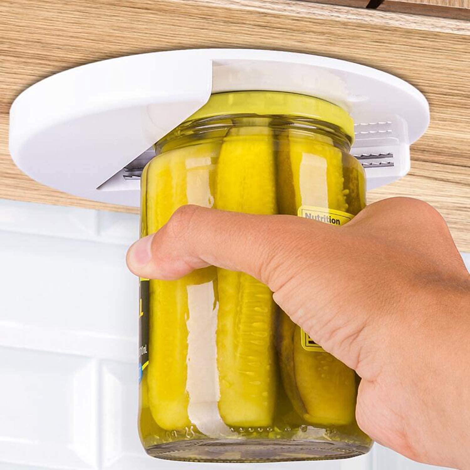 Tuoservo Jar Opener for Weak Hands,Under Cabinet Jar Opener,The Grip Jar Opener-Opens Any Size/Type of Lid Effortlessly, Kitchen Gadget for Weak Hands and Seniors with Arthritis (1 Piece)