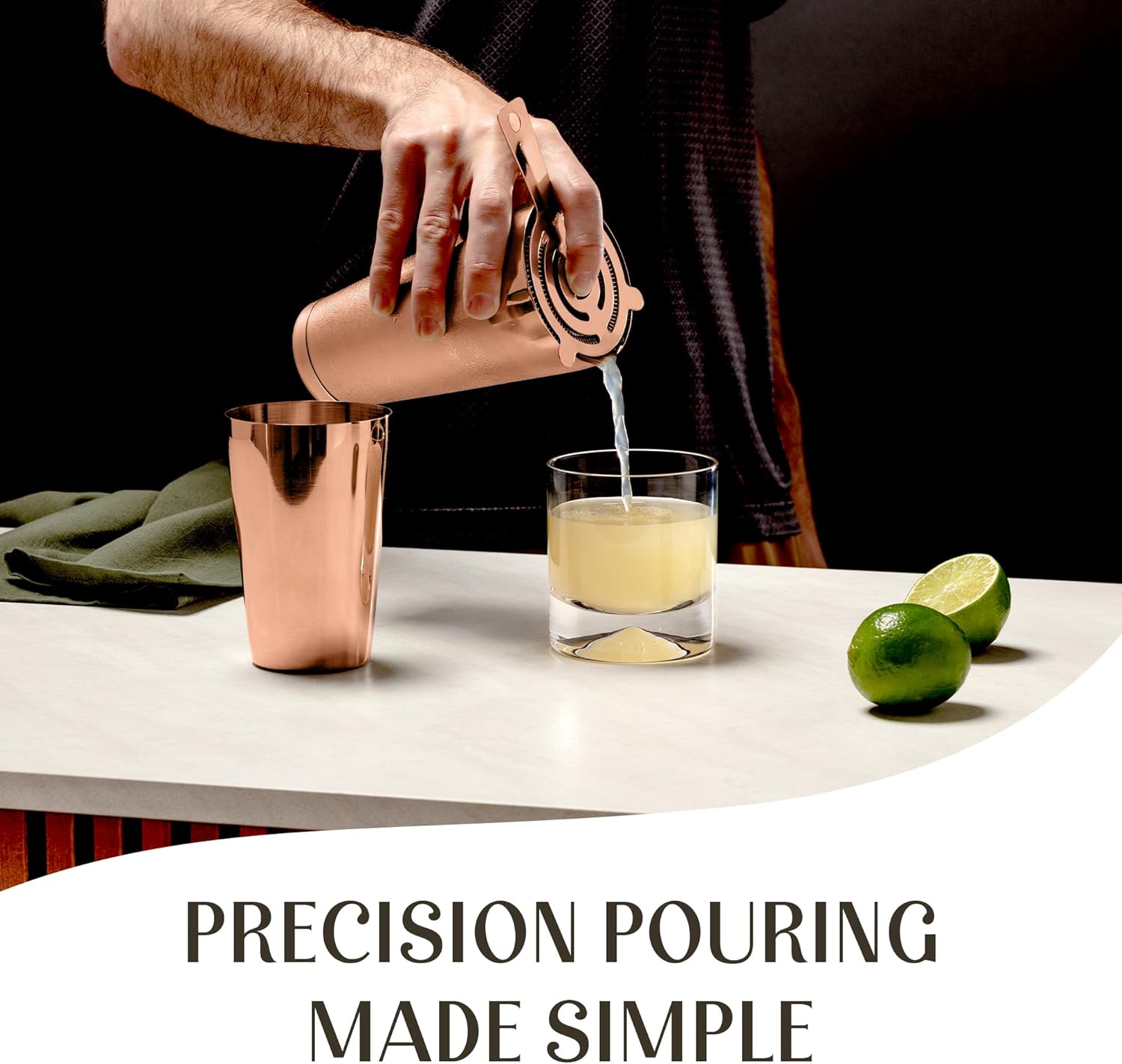 Mixology & Craft Cocktail Shaker Set: 11-Piece Weighted Boston Shaker Kit | Complete Cocktail Kit Gift Set | Top Bartender Gifts for Men & Women (Copper) - Image 7