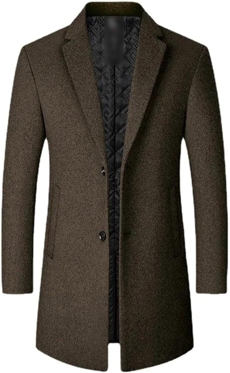 Autumn Winter Men's Woolen Overcoat Wool Blends Trench Coat Thickening Male Business Warm Stand Collar Jacket