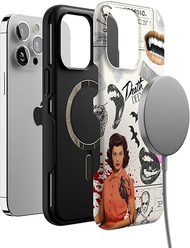 Vista 466 de Casely - Funda para iPhone 14 Pro Max, Viva La Vida, Frida Kahlo Floral Collage, compatible con MagSafe 10 Frida Kahlo Viva La Vida Collage