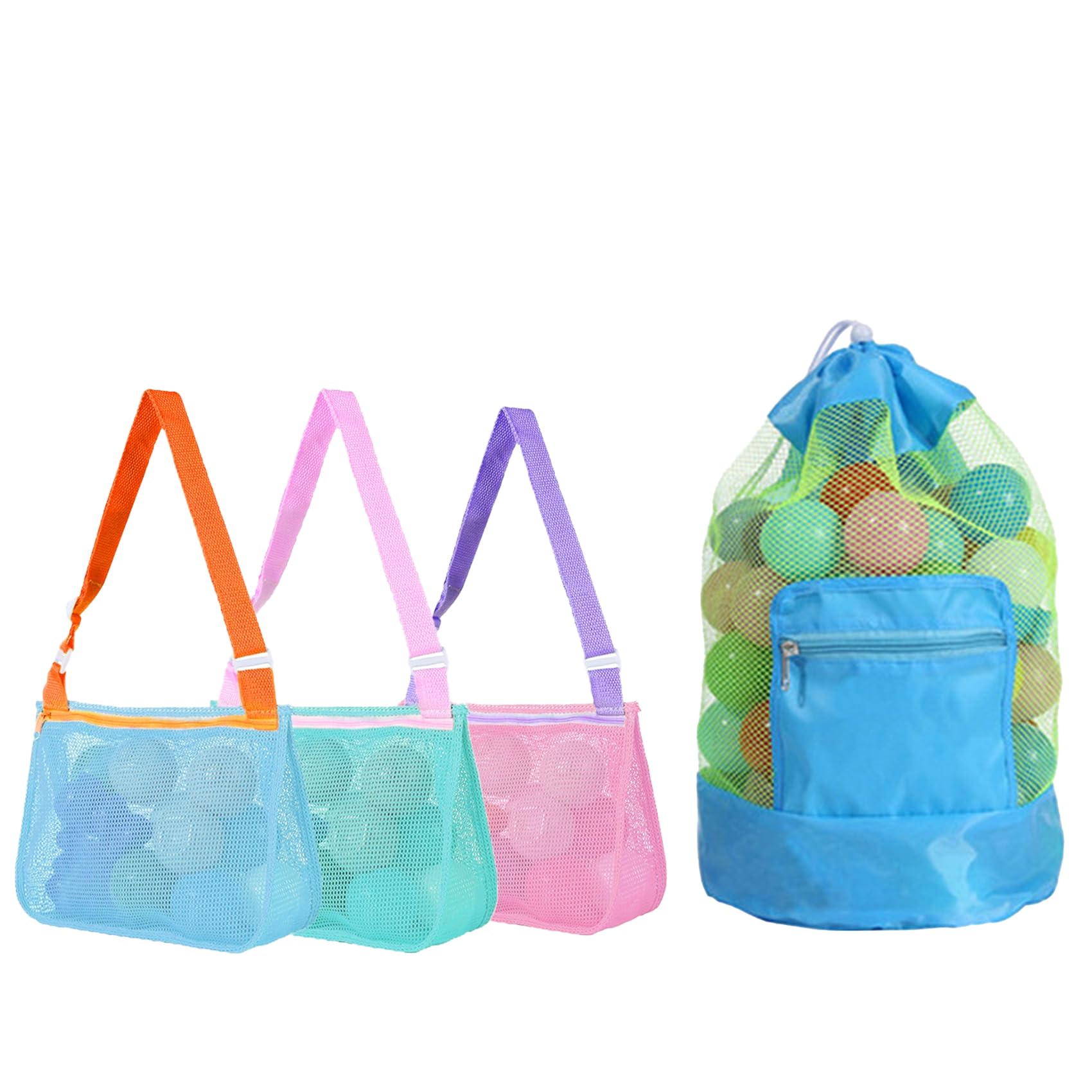 Sac de plage en maille léger et grand fourre-tout pour jouets de sable