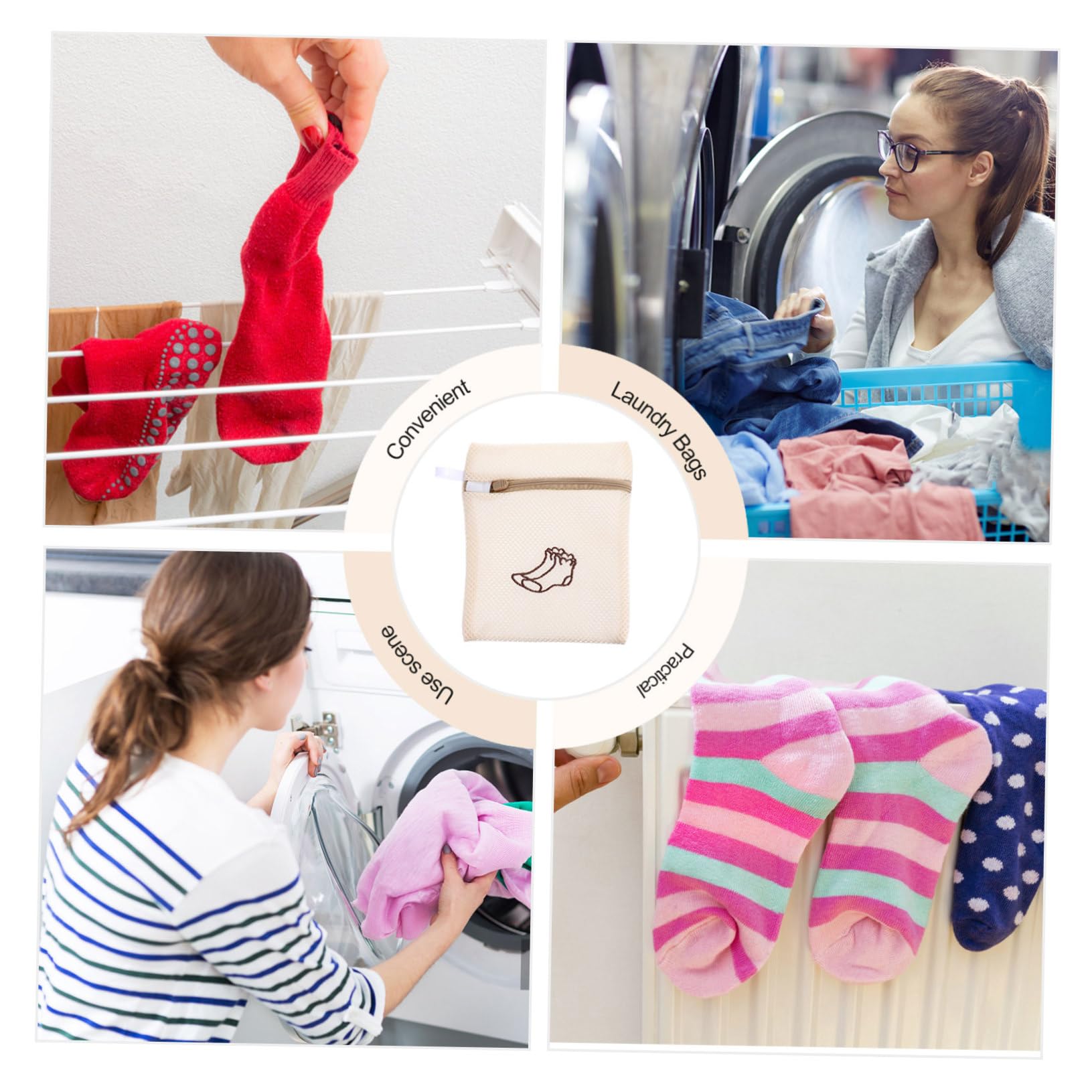 3er-set Wäschesäcke Aus Netzstoff Wäschesäcke Für Socken Bhs Wäschesäcke Für Empfindliche Gegenstände 5 Stück * 3