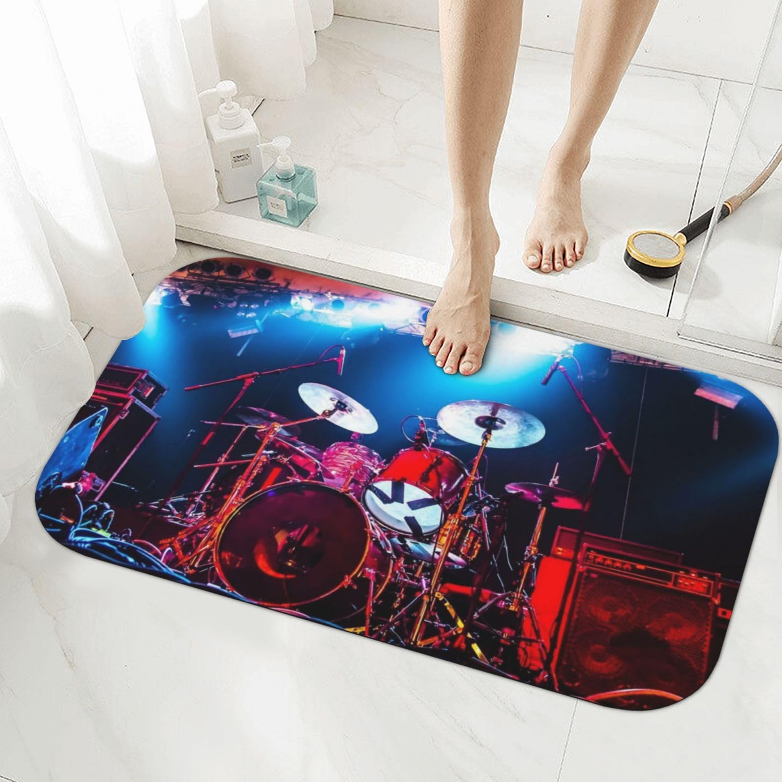 Tapis de bain diatomée ultra absorbant pour salle de douche Rock