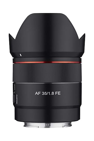 Samyang 35mm F1.8 Auto Focus Compact Full Frame Wide Angle Lens for Sony E Mount, Black (SYIO3518-E)