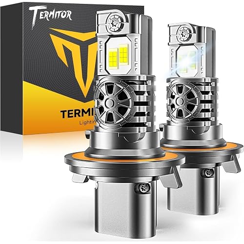 Termitor Brightest H13/9008 LED Bulbs, 10X Brighter 50,000LM, 85K+ Hours Service Life, 6500K Cool White, IP68 Waterproof, 1:1 OEM Size, 3 Minute Installation, Pack of 2