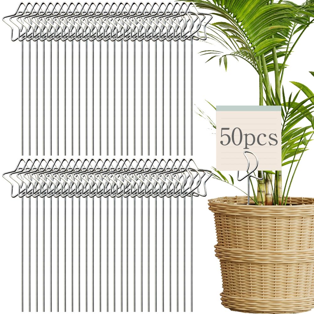 Star Wire Memo Clips – 50pc Silver Steel Holder Set