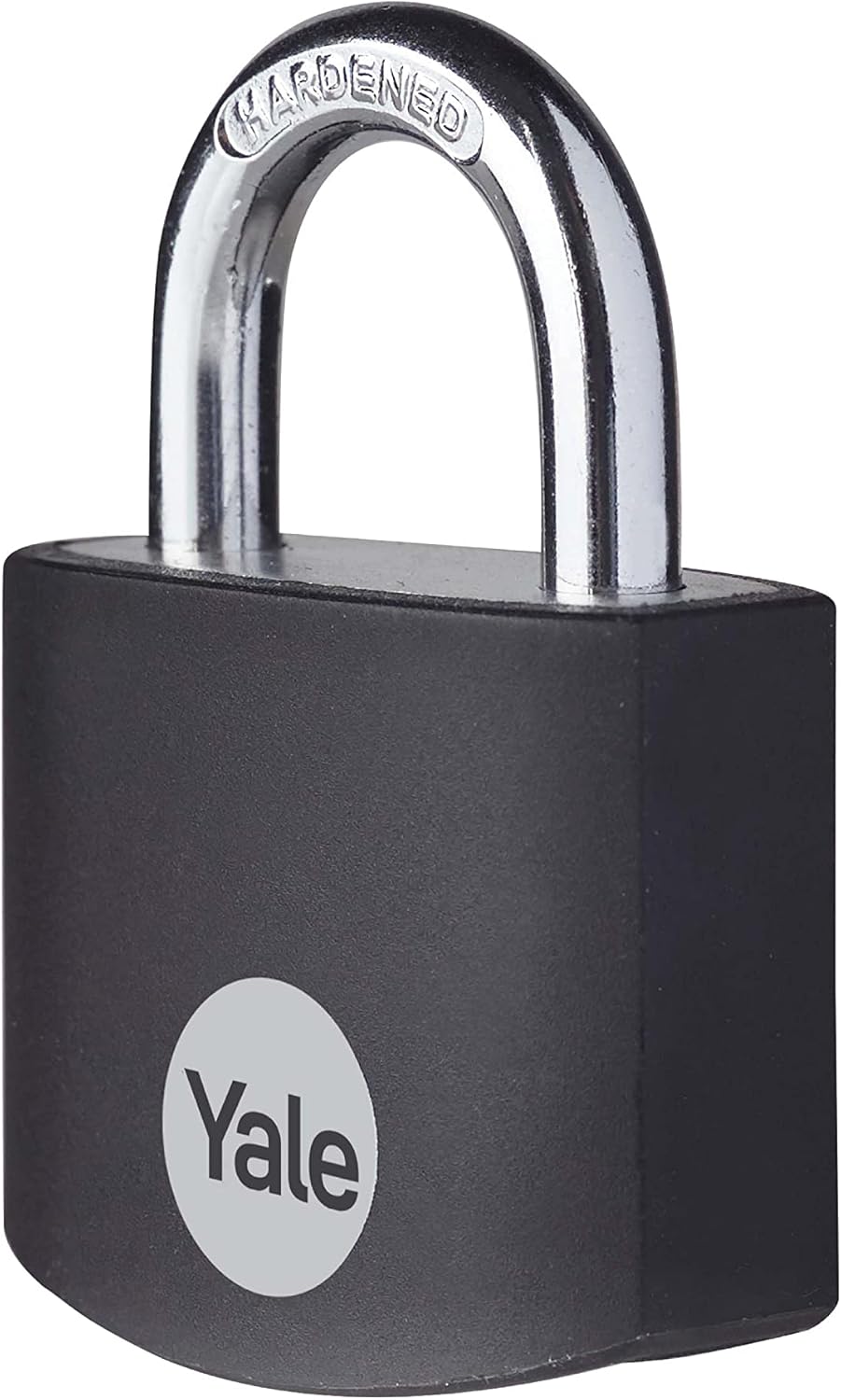 Yale Covered Aluminum Padlock with 3 keyed Alike Keys for Indoor and Outdoors use, Gym Locker, and Toolbox (Black)