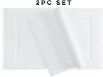 Casual Living White Cotton Bath Mats Set of 2 Towel Mats for Bathroom Floor Banded Rugs Soft Absorbent Ring Spun Cotton Washable Essentials Bathroom Shower Accessories, 86-cm x 53-cm, White