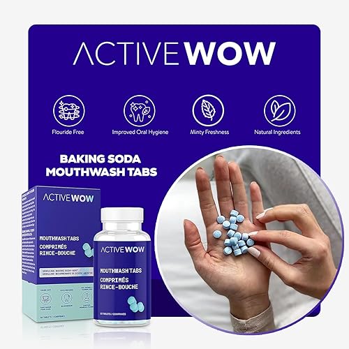 Miniatura 2 de Active Wow Pastillas de enjuague bucal, enjuague bucal masticable, tabletas refrescantes del aliento, sin flúor, sin alcohol, veganas, sin azúcar,