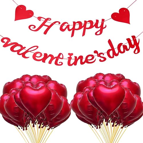 16 globos de aluminio de amor y pancartas de amor globos decorados para el día de San Valentín decoración de fiesta de cumpleaños de boda