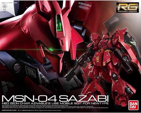 Bandai Hobby RG 1/144 #29 Sazabi Char's Counterattack , Red, 0.5 Liters