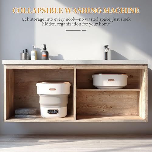 Miniatura 6 de Mini lavadora portátil, pequeña lavadora plegable de 16 L, 3 modos de limpieza para lavar ropa interior, ropa de bebé y otros artículos pequeños,