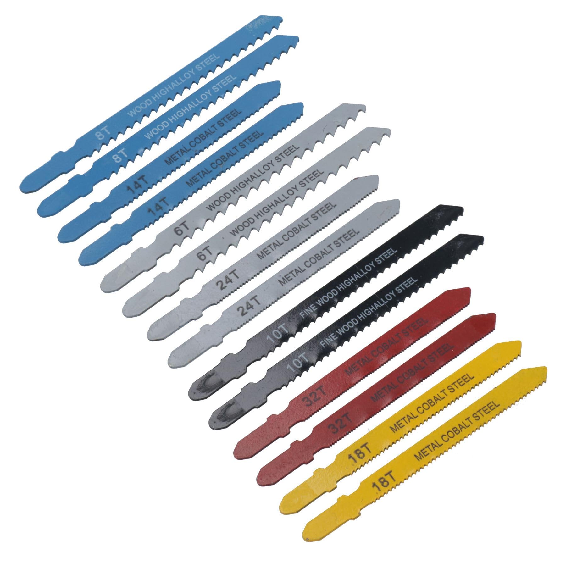 Set di 280 lame assortite per seghetto alternativo per metallo, legno, plastica, codolo a T, attacco Bosch