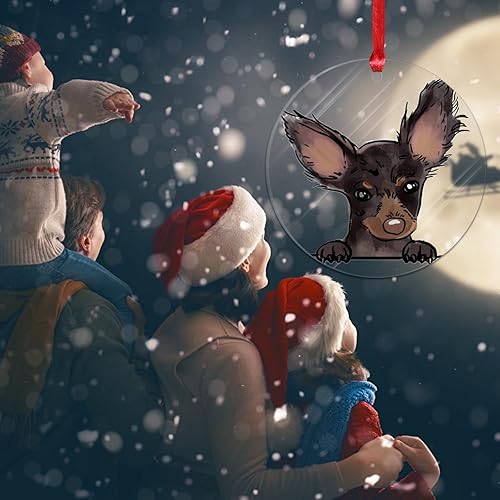 Miniatura 5 de Adornos rusos de terrier de juguete para árbol de Navidad, regalo para amantes de los perros, decoraciones de Navidad para árbol, acuarela, mirando