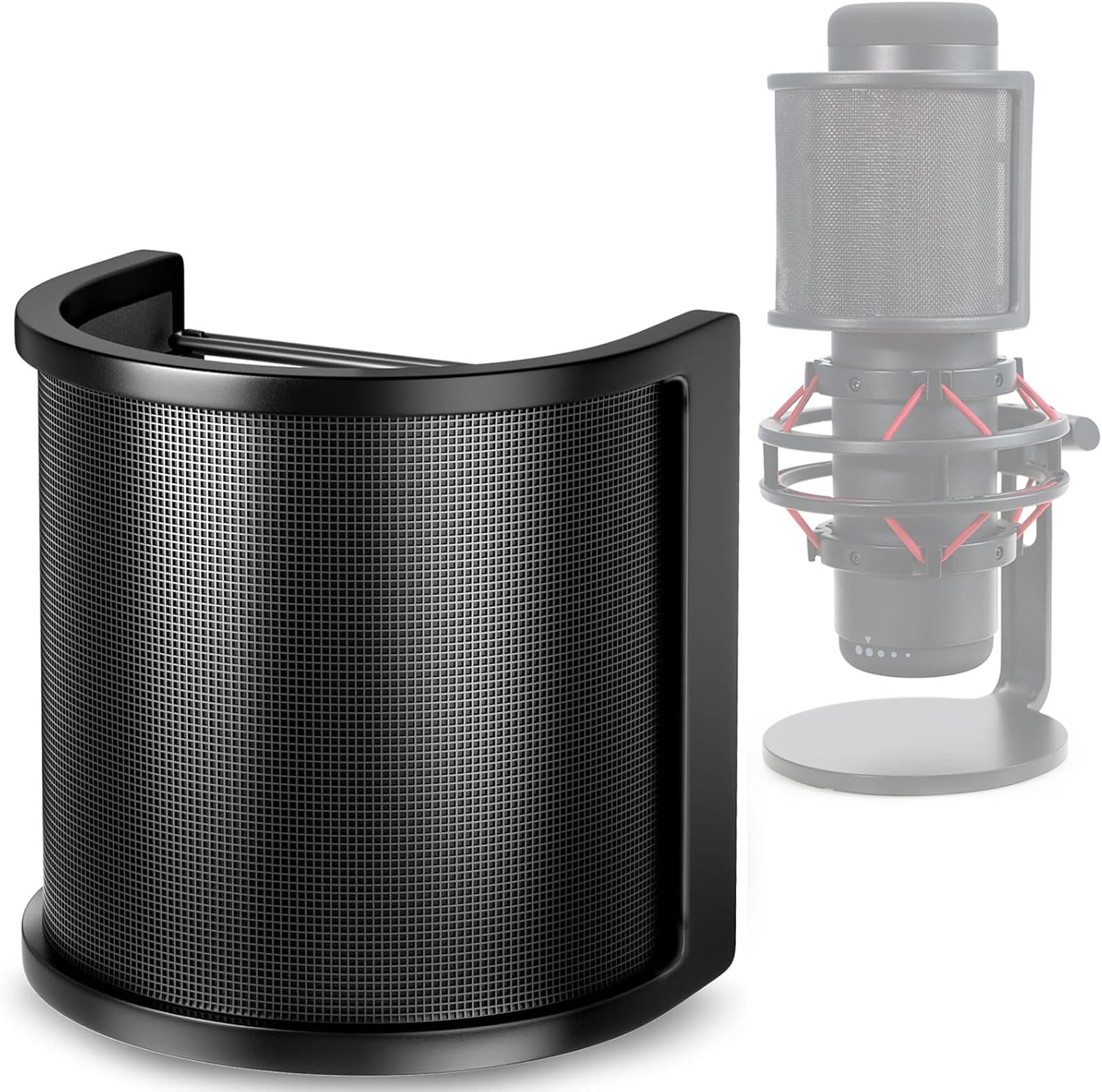 YOUSHARES QuadCast Mic Pop Filter – Microphone Windscreen Mask Shield Compatible with HyperX QuadCast S USB Gaming Microphone
