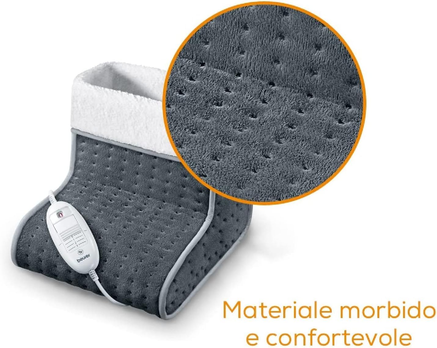 Beurer FW 20 Scaldapiedi Estremamente Morbido con 3 Livelli di Temperatura, sistema di sicurezza Beurer, riscaldamento rapido e spegnimento automatico dopo 90min