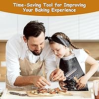 Vista 5 de Stainless Steel Pizza Docker, Pizza Dough Docker with Wooden Handle, Pizza Roller with Spikes, Roller Docker, Pizza Hole Puncher, Dough perforator