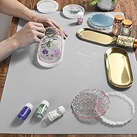 Vista 5 de Sapid Hoja de silicona extra grande para manualidades de 23.6 x 31.4 pulgadas, alfombrillas de silicona gruesa para fundición de joyas, alfombrilla