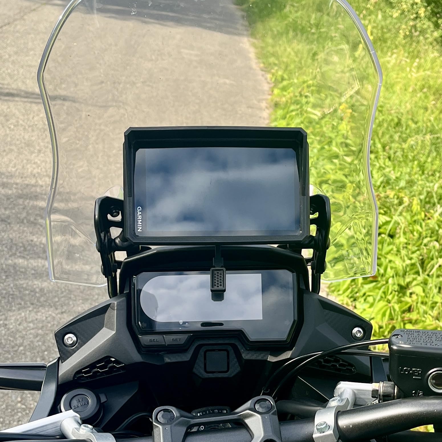 Supporto per navigatore moto per Garmin Zumo XT, XT2, modello AMPS | 'Pancake' | 12 mm
