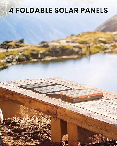 Miniatura 4 de Hiluckey Cargador solar de 27000 mAh - Cargador de teléfono portátil de carga rápida de 22.5 W con 4 paneles solares, batería externa USB C PD con 3