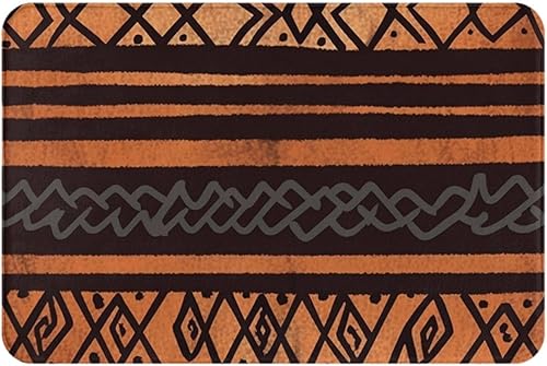 Tapete de tela de barro africano con estampado tribal para puerta delantera, tapete de baño absorbente antideslizante para interiores, para entrada,