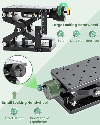 Miniatura 4 de Huanyu Z-Axis Plataforma de elevación manual de 2.362 in de alta precisión óptica deslizante plataforma de desplazamiento mesa de laboratorio de