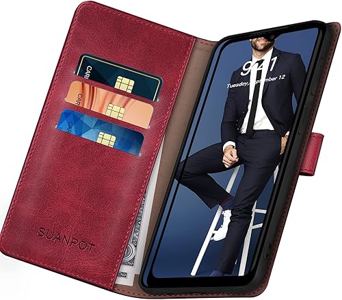 Miniatura 4 de SUANPOT Funda tipo cartera para Samsung Galaxy A54 5G con bloqueo RFID, tarjetero y tarjetero, funda protectora de piel sintética con tapa para