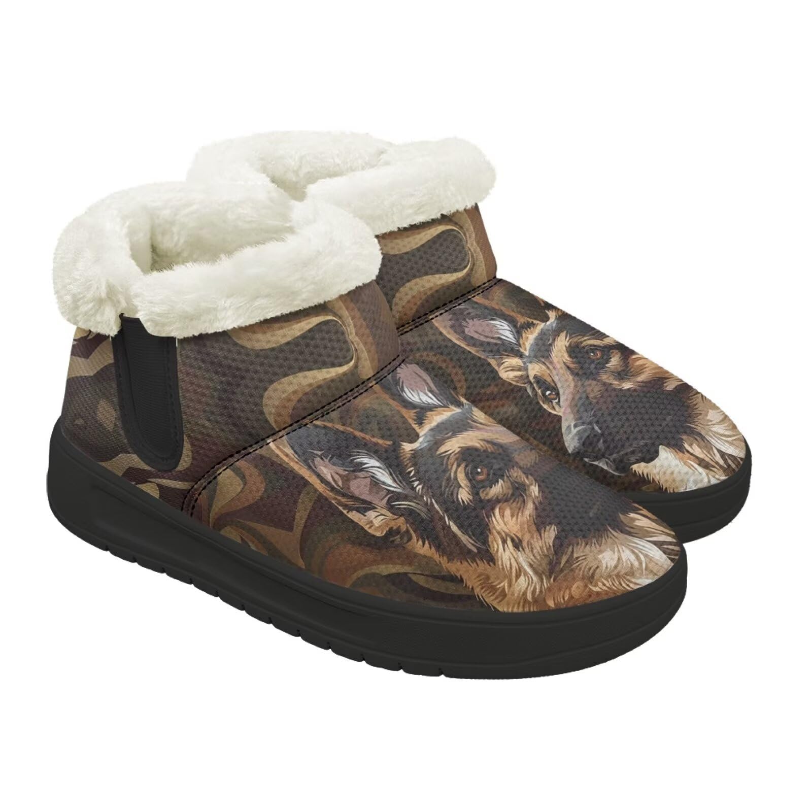 Ankle Boots for Women with Plush Fur Lining Short Winter Snow Boot with Cozy Memory Foam Pull on