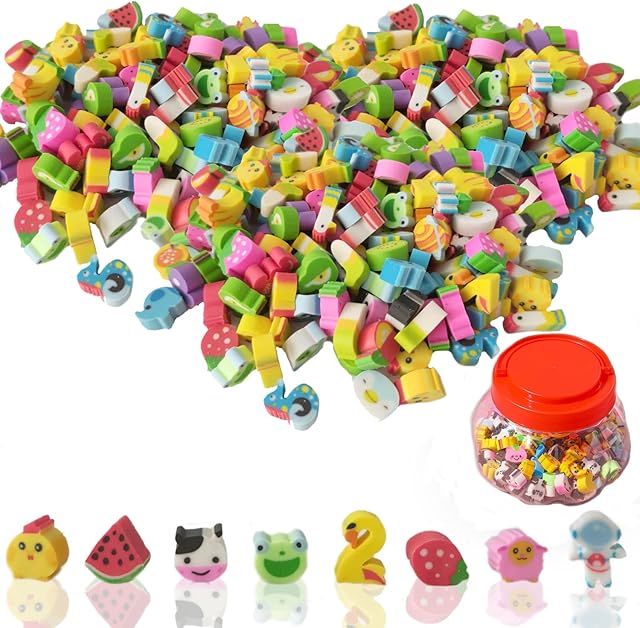 160 Pieces Mini Erasers for Kids,3D Novelty Fun Erasers Bulk,Multi-Style Mixed,for Students Homework School Classroom Rewards Prizes ,Christmas Party Favors