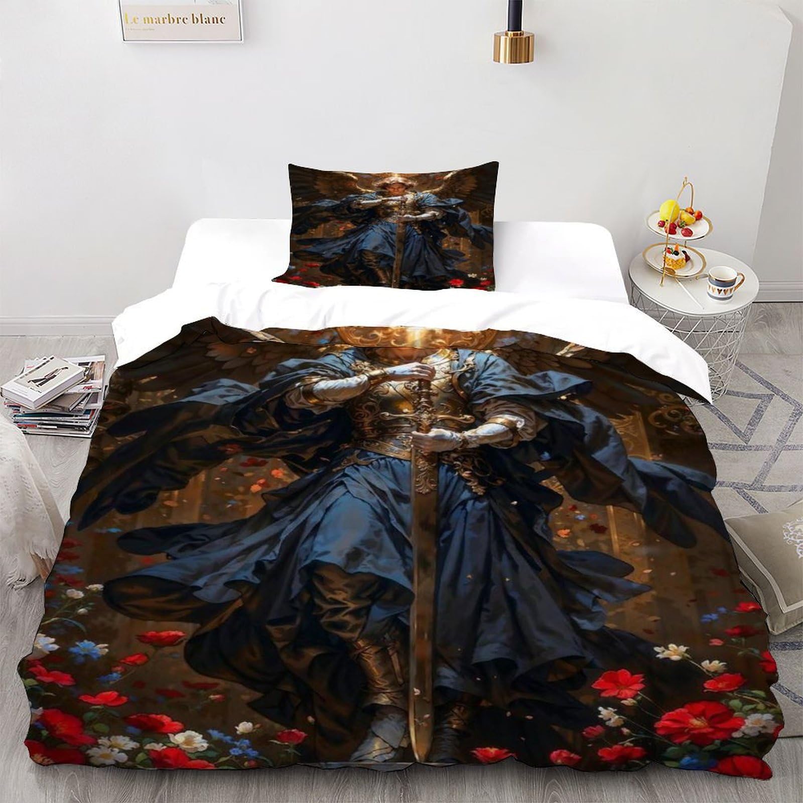 Ange Épée Housse de Couette Gothic Single 135x200cm en Microfibre