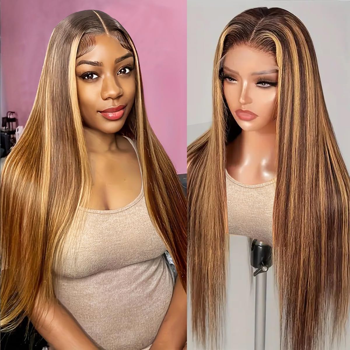 Straight Human Hair Lace Front Wigs