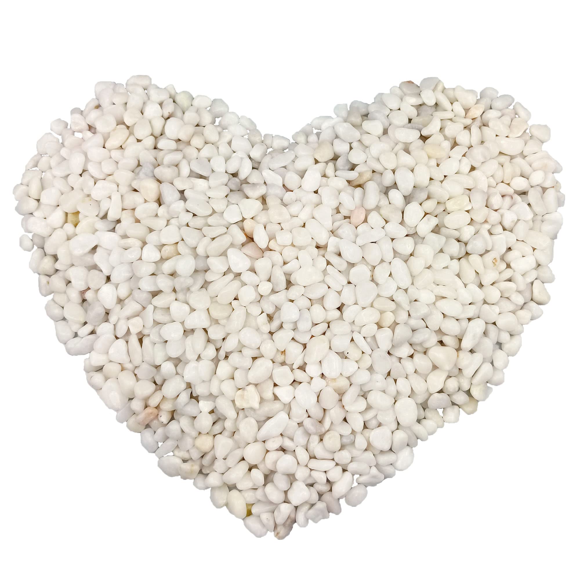 3.2 Pounds White Pebbles, River Rocks, Decorative Polished Gravel, Natural Polished White Stones(3.2lb / About 0.6-0.9cm)