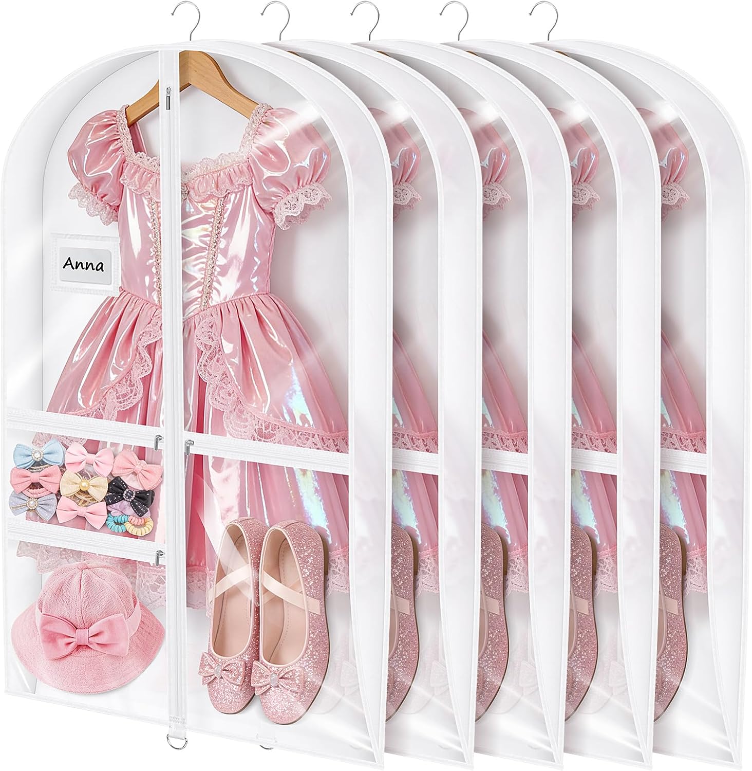 Univivi ダンスコスチューム用ガーメントバッグ 40インチ 折りたたみ式ダンスコスチュームガーメントバッグ ジッパーポケット3