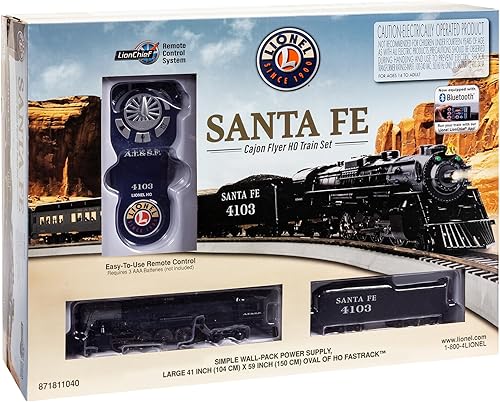 Miniatura 10 de Lionel Santa Fe Cajon Flyer 2-8-4 Set con capacidad Bluetooth, HO Gauge Model Train Set con control remoto