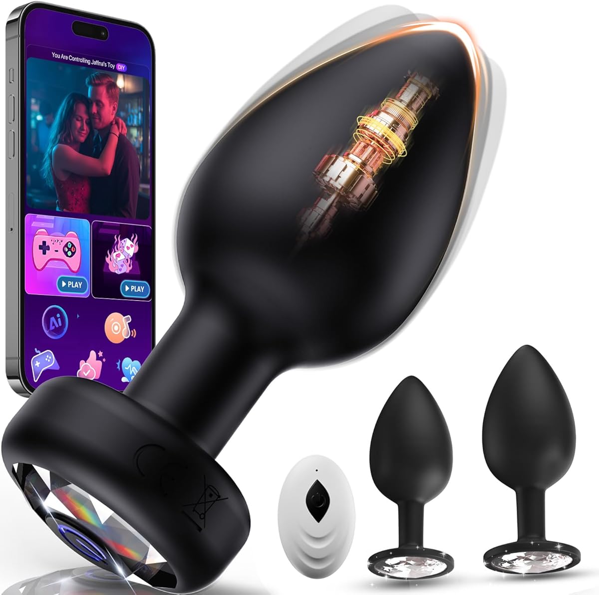 Tagnaff Analplugs 3-Set, Analplug# für Frauen Männer mit Vibration AI-Steuerung, Silikon Anal Plugs Butt Plug für den Mann Analvibratoren für Frau Buttplug Anfänger Anal Toys Sexspielzeug Butplug