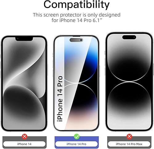 Miniatura 205 de NEW'C - Paquete de 3 protectores de pantalla para iPhone 14, iPhone 13, iPhone 13 Pro (6.1 pulgadas), protección mejorada de vidrio templado