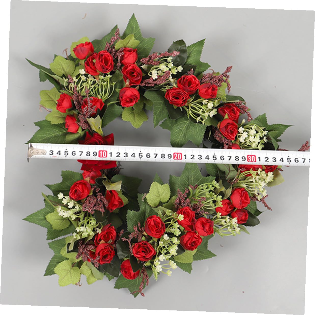 Romantischer Herzkranz aus Stoff Hängender Rosenkranz für Valentinstag und Hochzeit Dekorative Girlande für Haustür und Innenbereich