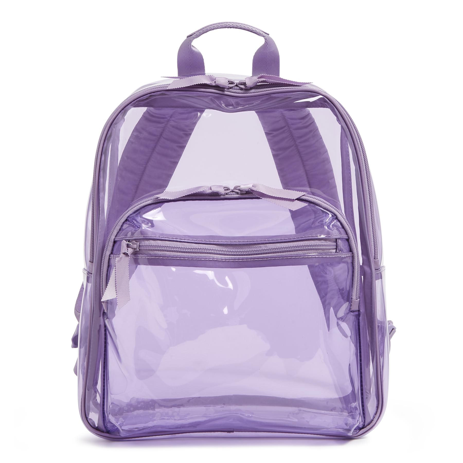 Vera Bradley Women's Clear Large Backpack Bookbag, Purple Rhapsody, One Size