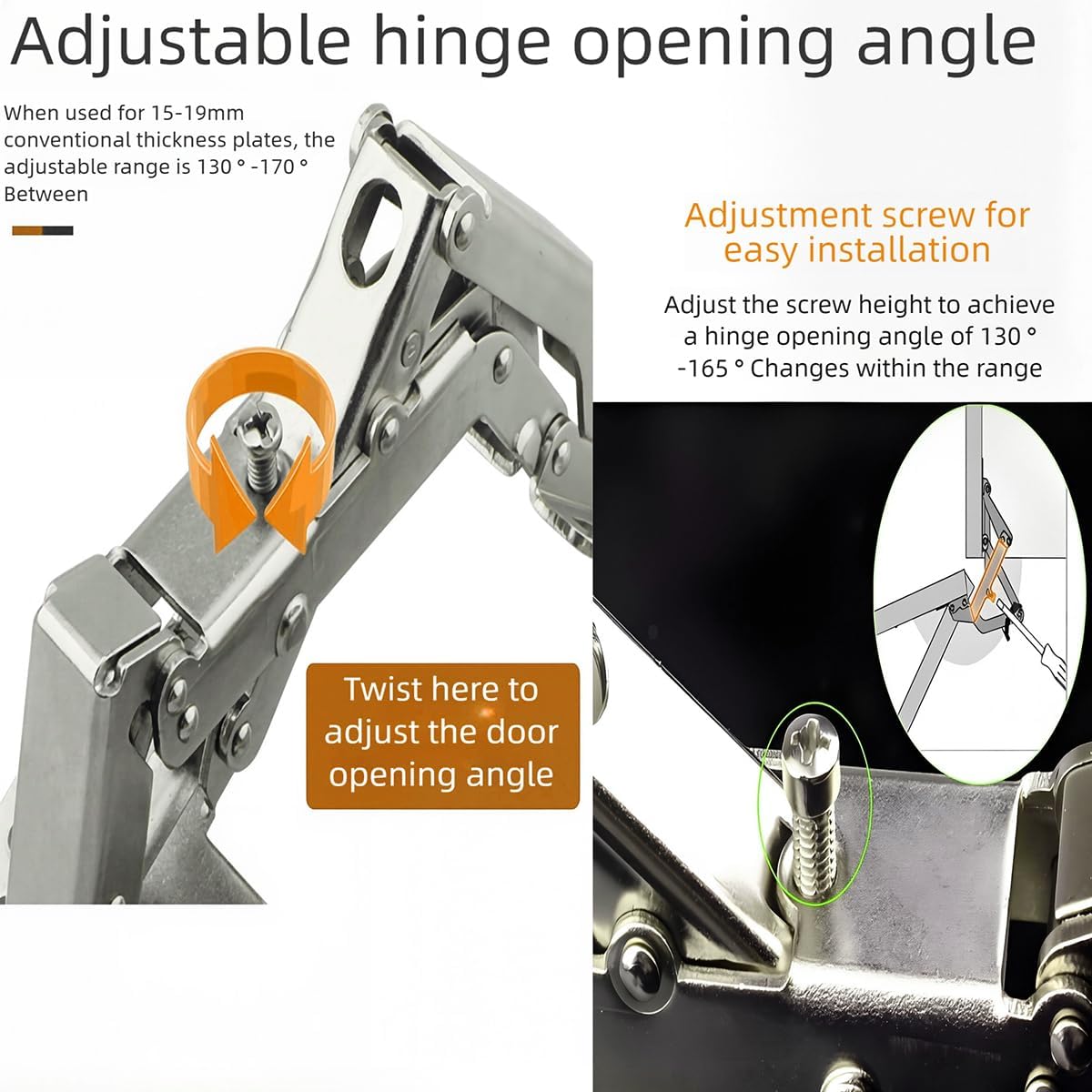 4 Pack -170 Degree Hinge Frameless Cabinet Door Hinge Concealed Soft Close Cabinet Hinge - Universal Installation for Heavy-Duty Cabinet Doors