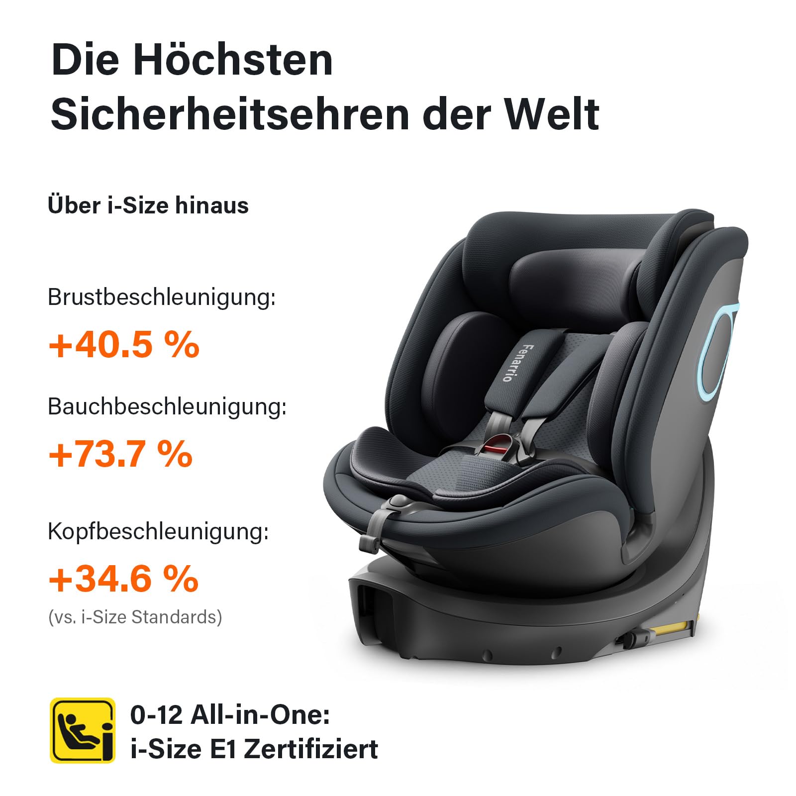 AS5 i-Size kindersitz, 360 Grad Drehbar, Mit ISOFIX, Schwarz | Zweizonen-Kühlsystem; Sprachsteuerung; i‑Size Standards Hinaus; Mit ISOFIX, 360°-Drehung; 0–12 Jahre, 40–150 cm(ca. 0-25 kg)