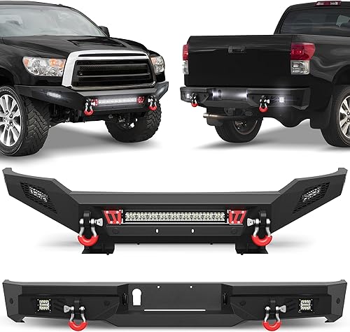 Miniatura 24 de Parachoques delanteros y traseros para Toyota Tundra 2014-2021, parachoques delantero y trasero de ancho completo para camioneta Toyota Tundra Off