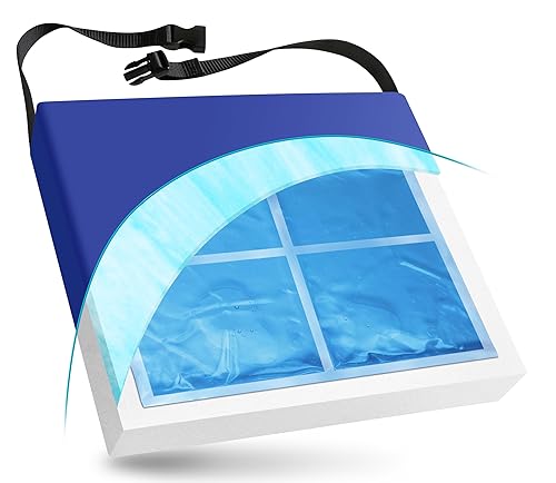 NYOrtho Gel Wheelchair Cushion - Gel-Infused Memory Foam Cooling Comfort