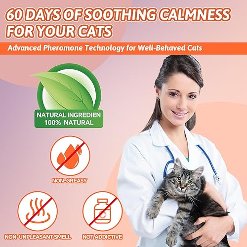 Miniatura 6 de VICSOM Collar calmante para gato, collar calmante de gato luminoso, collar calmante de feromonas para gatos, impermeable, alivio de la ansiedad,