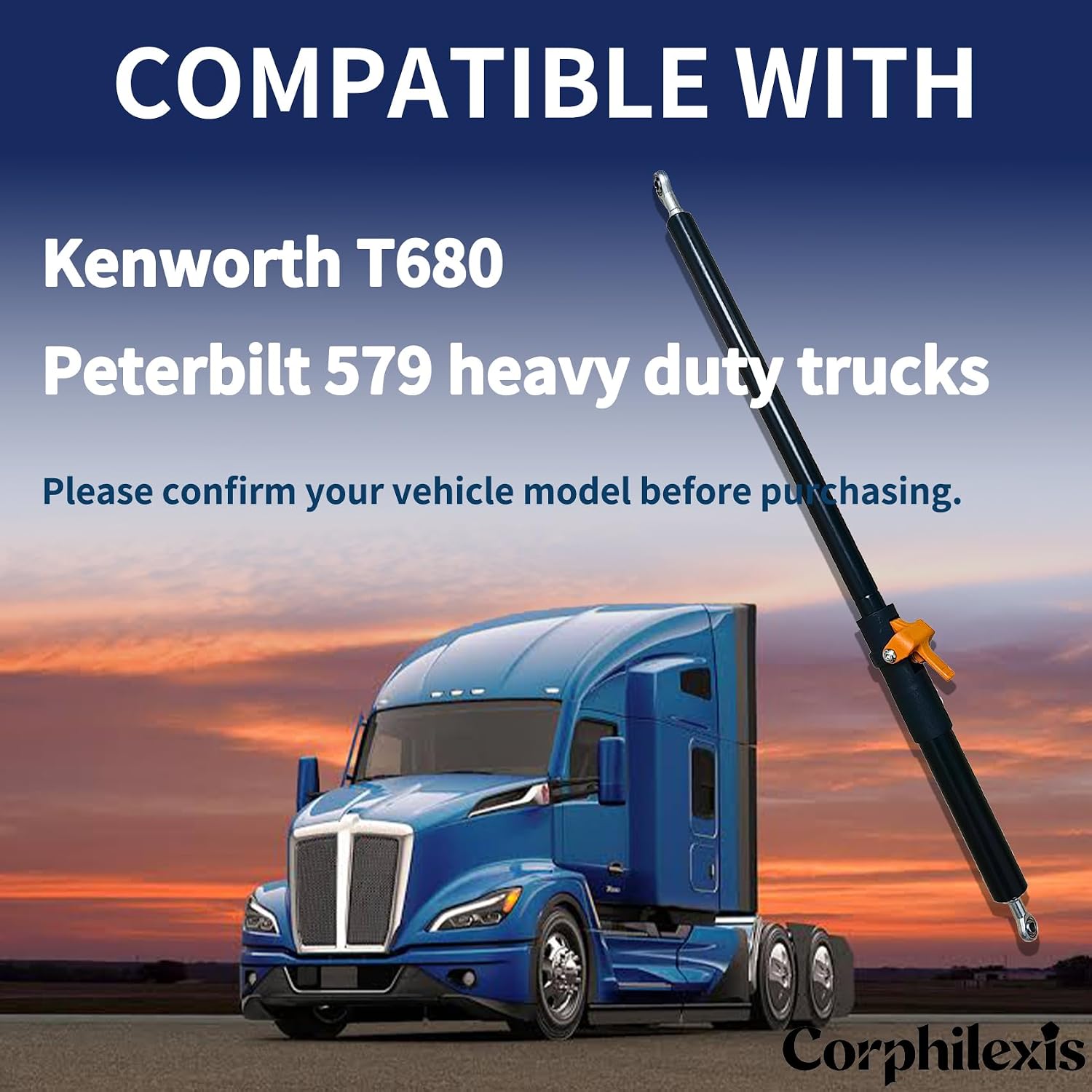 Hood Struts Shocks Lift Support A99609 Fits for Kenworth T680,Peterbilt 579,Replace Part Number L716009,L71-6017,L71-6021