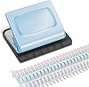 Planner Hole Punch Binding Machine–10 Hole with 10 Multi-Color Binder Rings, 30 Holes on A4, 20 A5