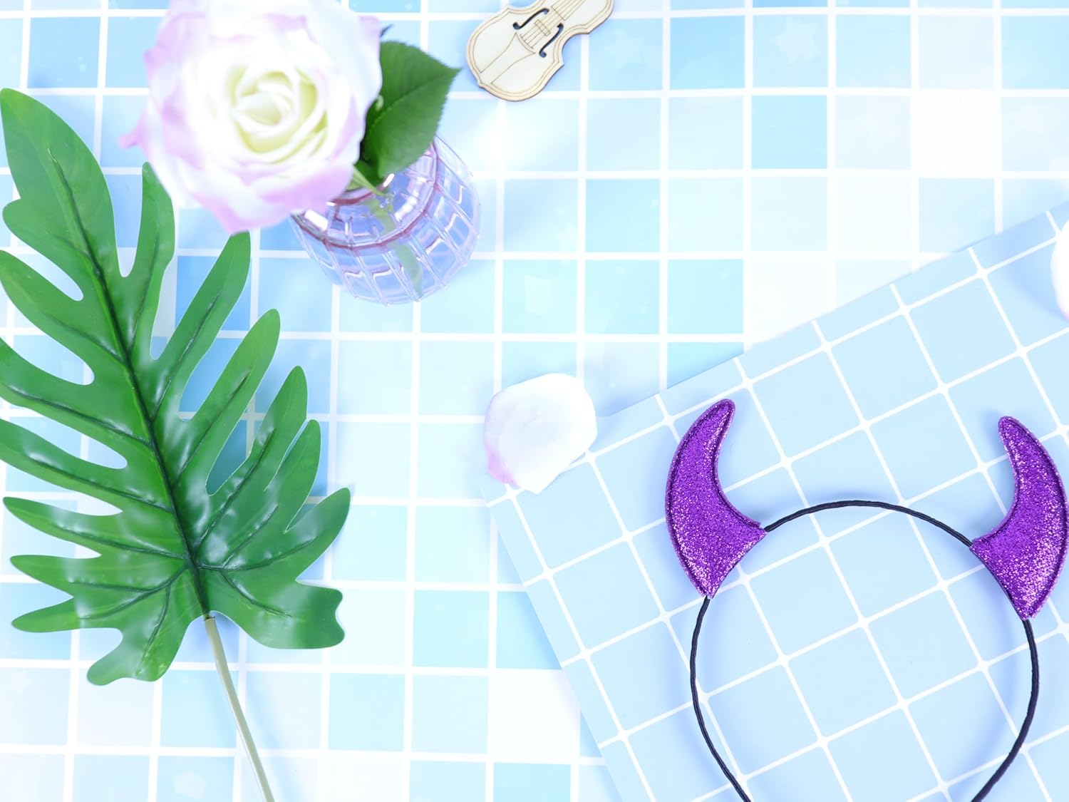 Bonnie Z. Leonardo Glitter Padded Devil Horns Headband - Image 4