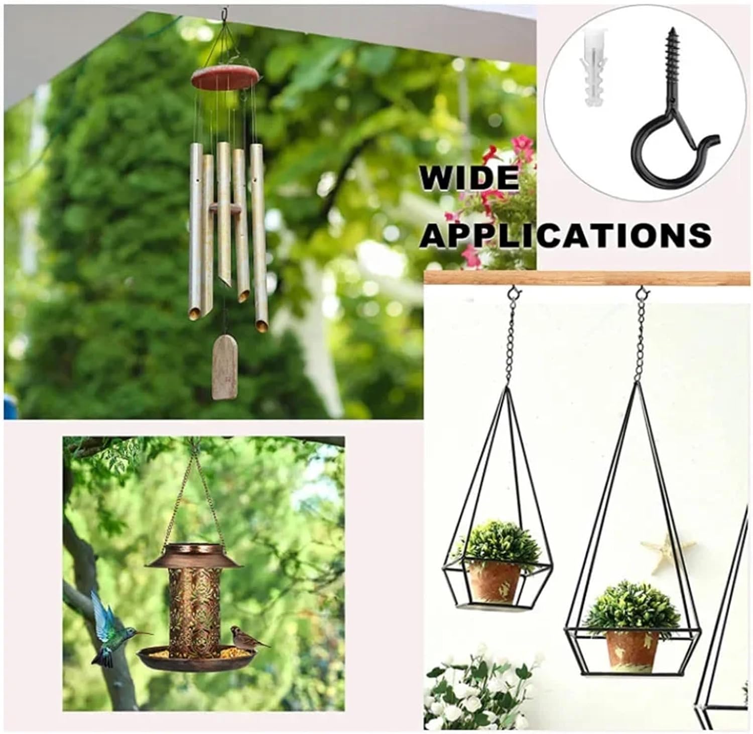 Spring Snap Hook 20 PCS Metal Sheep's Eye Hook, Spring Buckle Hook Q-Shaped Spring Hook, Screw Hook, Lantern Hook, Hanging Hook